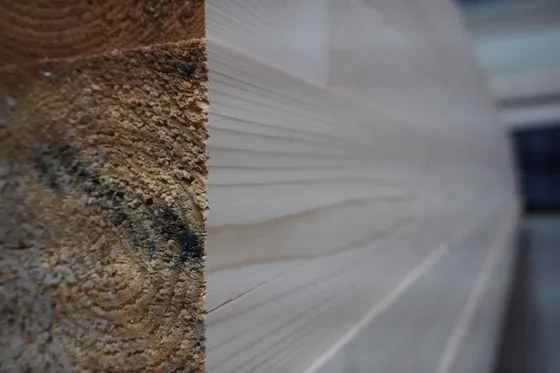 Брус хвойных пород профилированный АВ 145*145*6000 R0 влажность 14%±2%