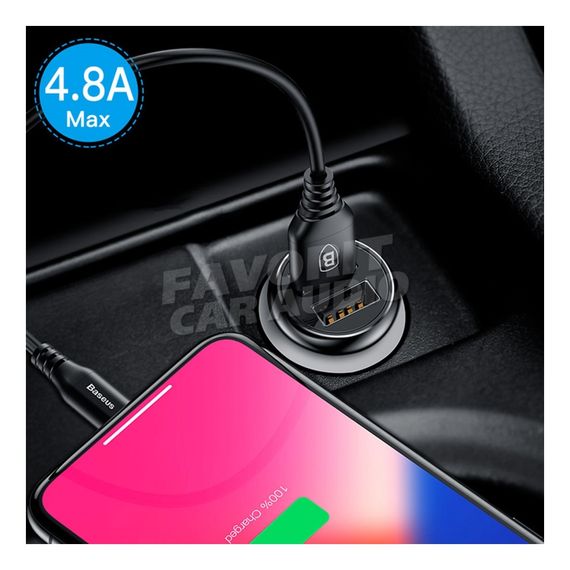 АЗУ 2USB Baseus F635 Gentleman 4800mA металл чёрный