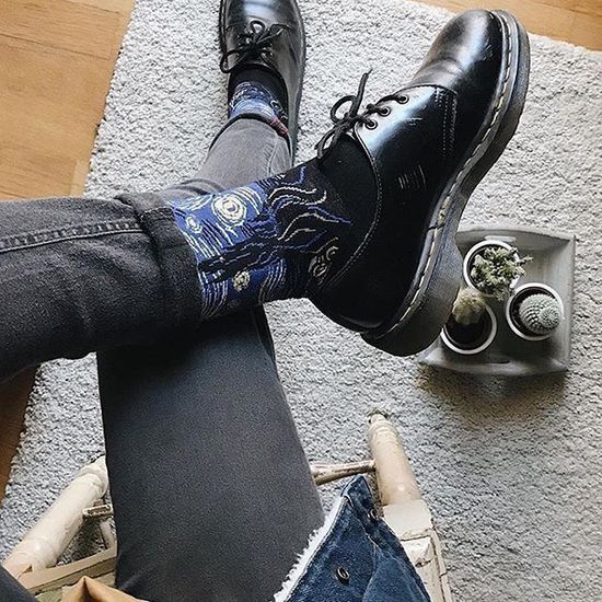 Дизайнерские носки "Звездная ночь" Ван Гог р-р 38-45