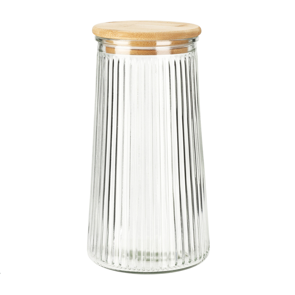 Банка для хранения ребристая с крышкой 1400 мл