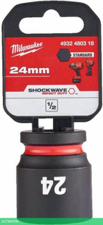 Головка ударная Milwaukee Shockwave 1/2" 24мм (4932480318)