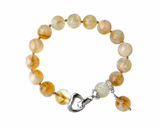 Браслет из цитрина с замочком и подвеской