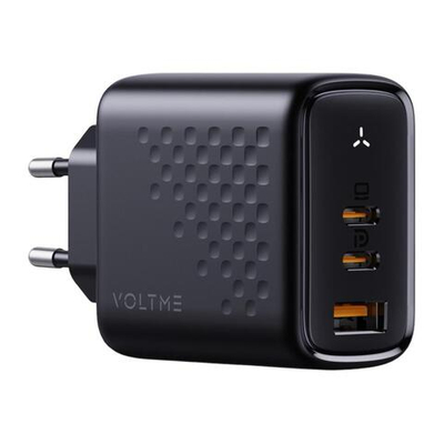 Сетевое зарядное устройство VOLTME Revo 67 мощностью 67 Вт (2 USB-C, USB-A) (GaN) Многопортовый мощный адаптер питания. Есть поддержка PD 3.0, QC 4+ и PPS