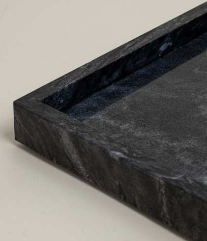 Поднос мраморный прямоугольный 20 х 30 Черный