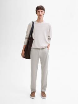 Massimo Dutti Хлопковый свитер с длинными рукавами, цвет льда