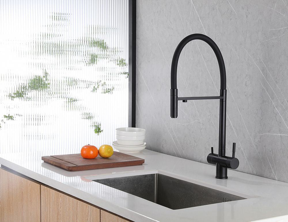 Смеситель для кухни Abber Wasser Kreis AF81141B Черный матовый