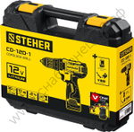 STEHER 12 В, 30 Н·м, 2 АКБ (2 А·ч), дрель-шуруповерт, кейс (CD-120-2)