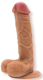 Lola Games Handsome – реалистичный фаллоимитатор на присоске с мошонкой, кофейный, 19,5 см