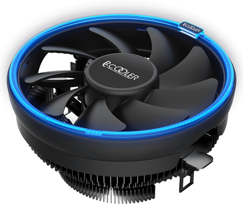 Вентилятор для процессора PCCooler E126M B Blue Led TDP 100W 4-pin 1700/1200/115x/AM5/AM4/AM3 Черный