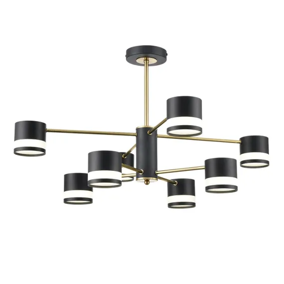 8240/8C COMFI LN25 197 черный/латунь, металл/акрил Люстра потолочная LED GX53 8*7W 220V LANIKA