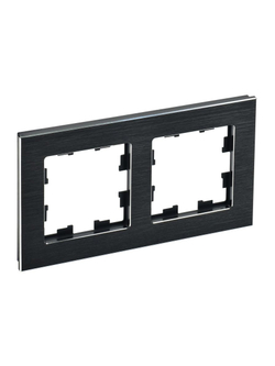 Рамка 2-м BRITE РУ-2-1-БрЧ металл черн. IEK BR-M22-M-K02
