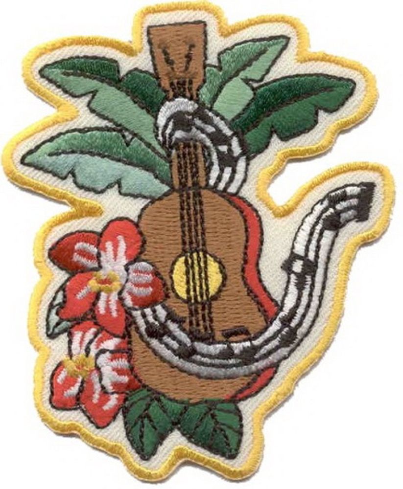 Нашивка Гавайская гитара (белый фон)