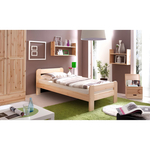 Кровать 90х200, Берт, односпальная деревянная, детская, массив сосны, прозрачный лак, Dipriz