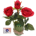 Цветочная композиция «Весенняя рапсодия» 14*23см Роза красная