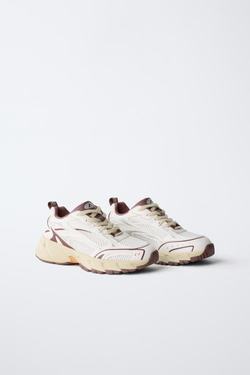 ZARA СПОРТИВНЫЕ КРОССОВКИ С СЕТЧАТЫМИ ДЕТАЛЯМИ, ГРАНАТОВЫЙ