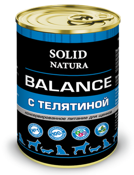 Solid Natura Balance Телятина влажный корм для щенков консерва
