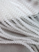 Стеклянные матовые бусины 4 мм, нить 38 см, кристалл