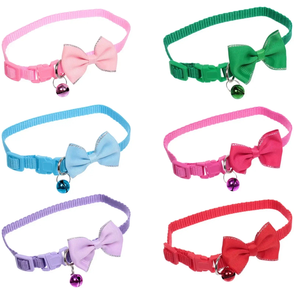 Ошейник с колокольчиком 1*19-32см «Zoo City-Классическая бабочка» микс цветов (минивложение 12шт)