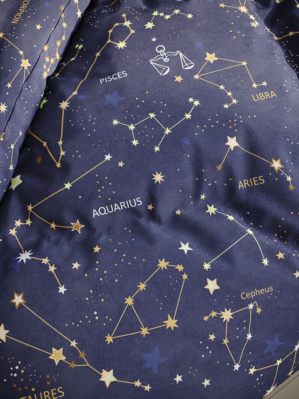 Постельное белье поплин Сказка "Созвездия" 2-спальное Наволочка 50х70 см 2 шт Простынь 240x215 см Пододеяльник 175x215 см