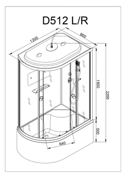 Душевая кабина AvaCan (АваКан) D512S R с электрикой