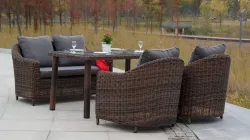 "Кон Панна" диван из искусственного ротанга двухместный, цвет коричневый