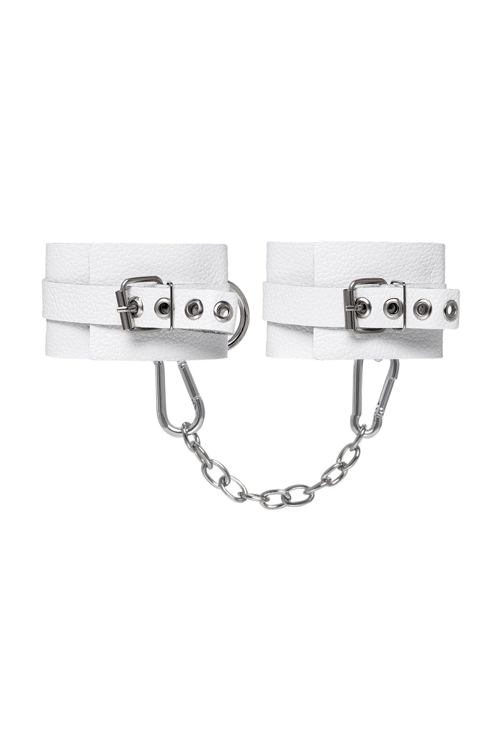 Наручники Pecado 2192 – белые кожаные, мягкие, с люверсами