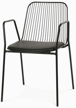 Стул Vivo Armchair металлический черный с подушкой из экокожи