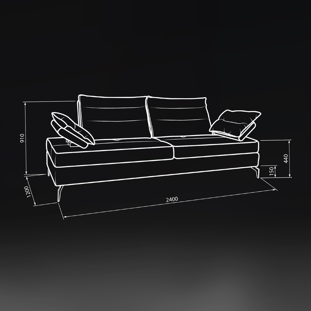 Прямой диван "Монреаль" PREMIUM SOFA
