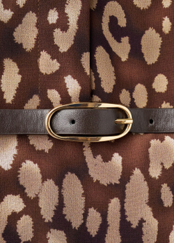 Платье-рубашка с леопардовым принтом и ремнем