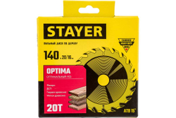 Диск пильный по дереву Оптимальный рез (140x20/16 мм; 20T) Stayer 3681-140-20-20_z01