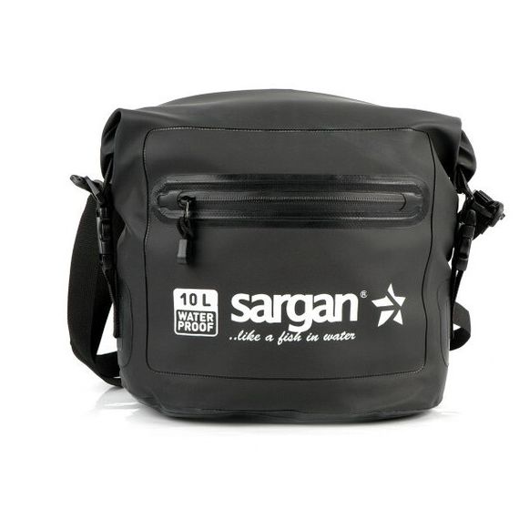 Гермосумка через плечо Sargan Пляжка с доп.карманом 10 л черная