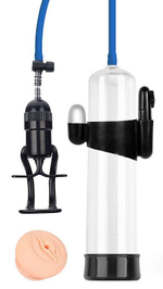 Вакуумная вибропомпа Sex Expert с насадкой-вагиной, прозрачная