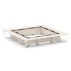 Steel Meet Стол переговорный квадратный MMK-PR.B.SP-24K Денвер Светлый/Графит Глянец/Нержавеющая Ста