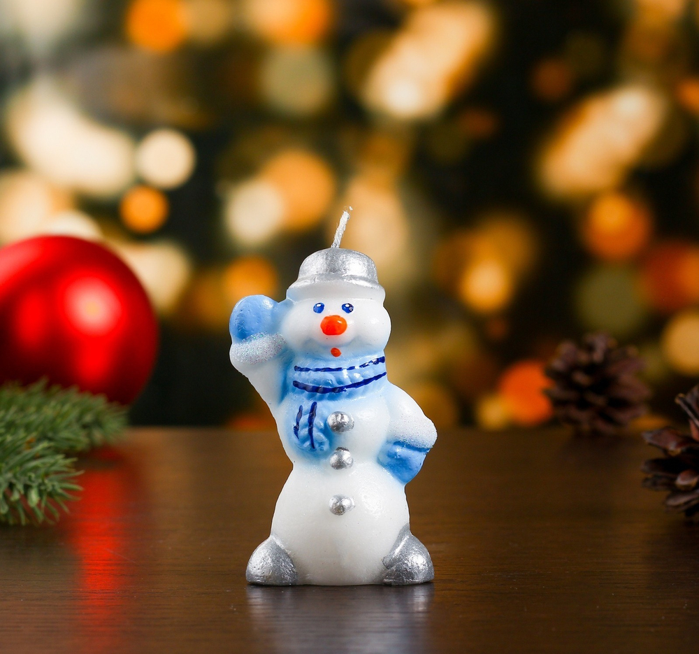 Свеча новогодняя "Снеговик"