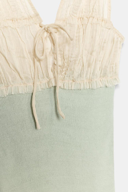 ZARA КОМБИНИРОВАННЫЙ ТОП, ГОЛУБОЙ