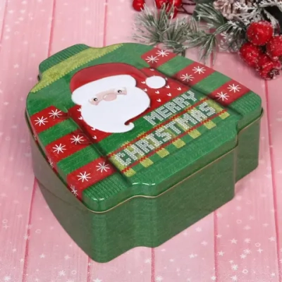 Банка жестяная 16,5*16,5*3,7см «Свитерок» Дед Мороз