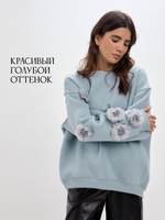 Свитшот oversize с цветами