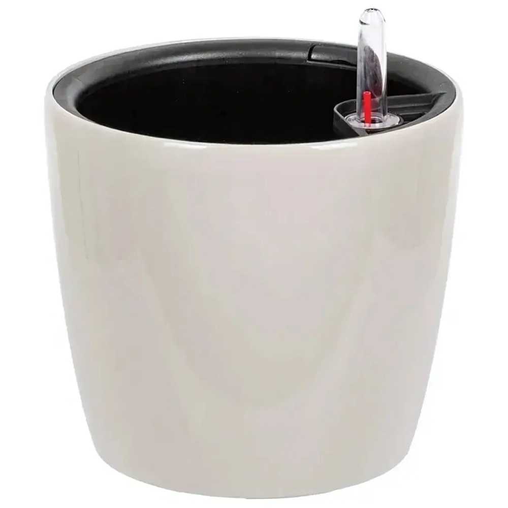 Кашпо АНФА D180мм с вставкой и с автополивом Кремовый