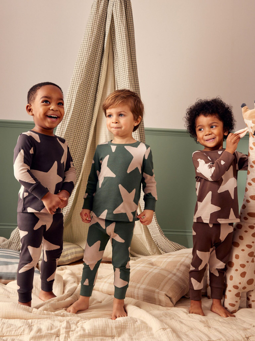 Пижама для мальчика Next K98-601, 3 шт., Зеленый, Коричневый, Темно-серый
