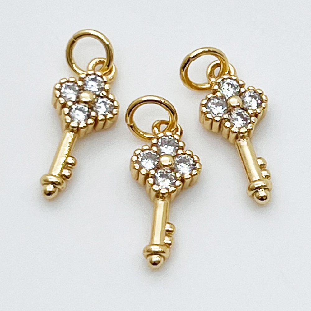 Подвеска Ключ, цвет золото, размер 15*6 мм, цена за 1 шт