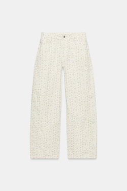 ZARA ДЖИНСЫ TRF BAGGY С ЦВЕТОЧНЫМ ПРИНТОМ, С ПРИНТОМ
