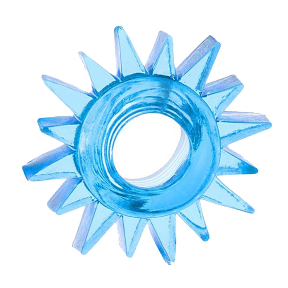 Голубая гелевая насадка-солнце ToyFa Basic 818004-6