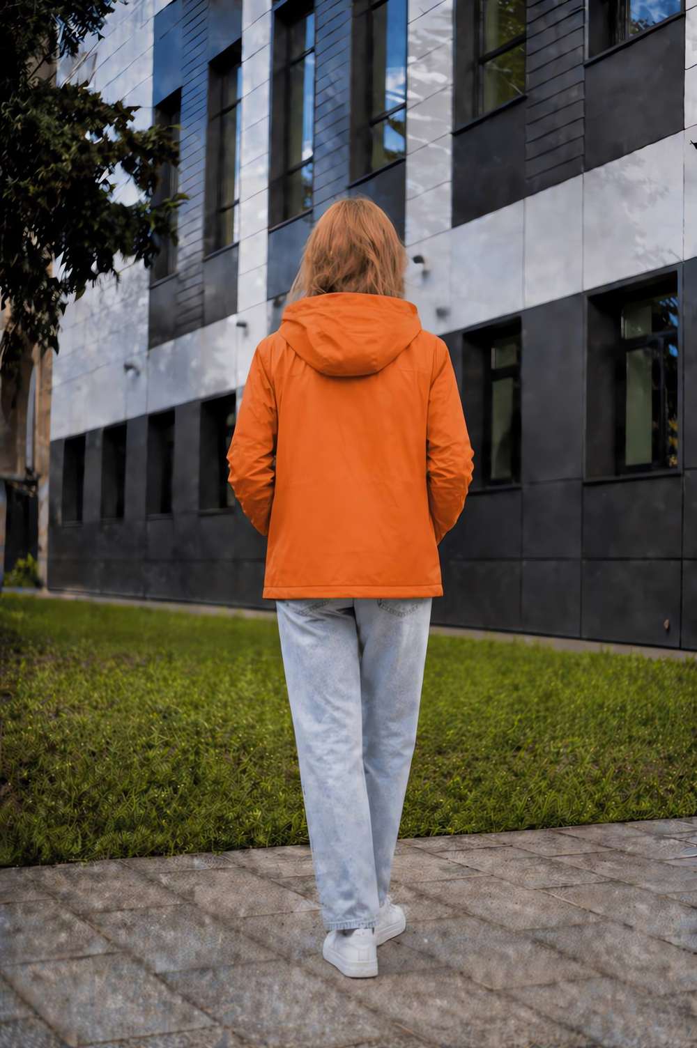 Плащ-ветровка женская "HN-19" оранжевый