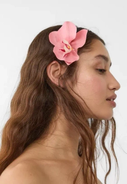 STRADIVARIUS Набор из 2 заколок для волос в виде цветков орхидеи, розовый