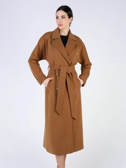 Пальто демисезонное длинное с поясом