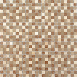Мозаика из стекла и натурального камня Caramelle - Amber 23x23x8 мм