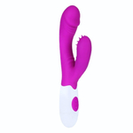 Лиловый вибратор с шипованым отроском для стимуляции клитора Andre - 20,5 см. (Цвет: лиловый)