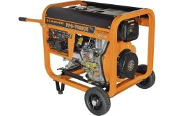 Генератор дизельный CARVER PPG-7000DE (дизель LT-186FA, 6.8 кВА, бак 12.5 л, эл старт АКБ, колеса, медь) Карвер бензогенератор / резервное питание