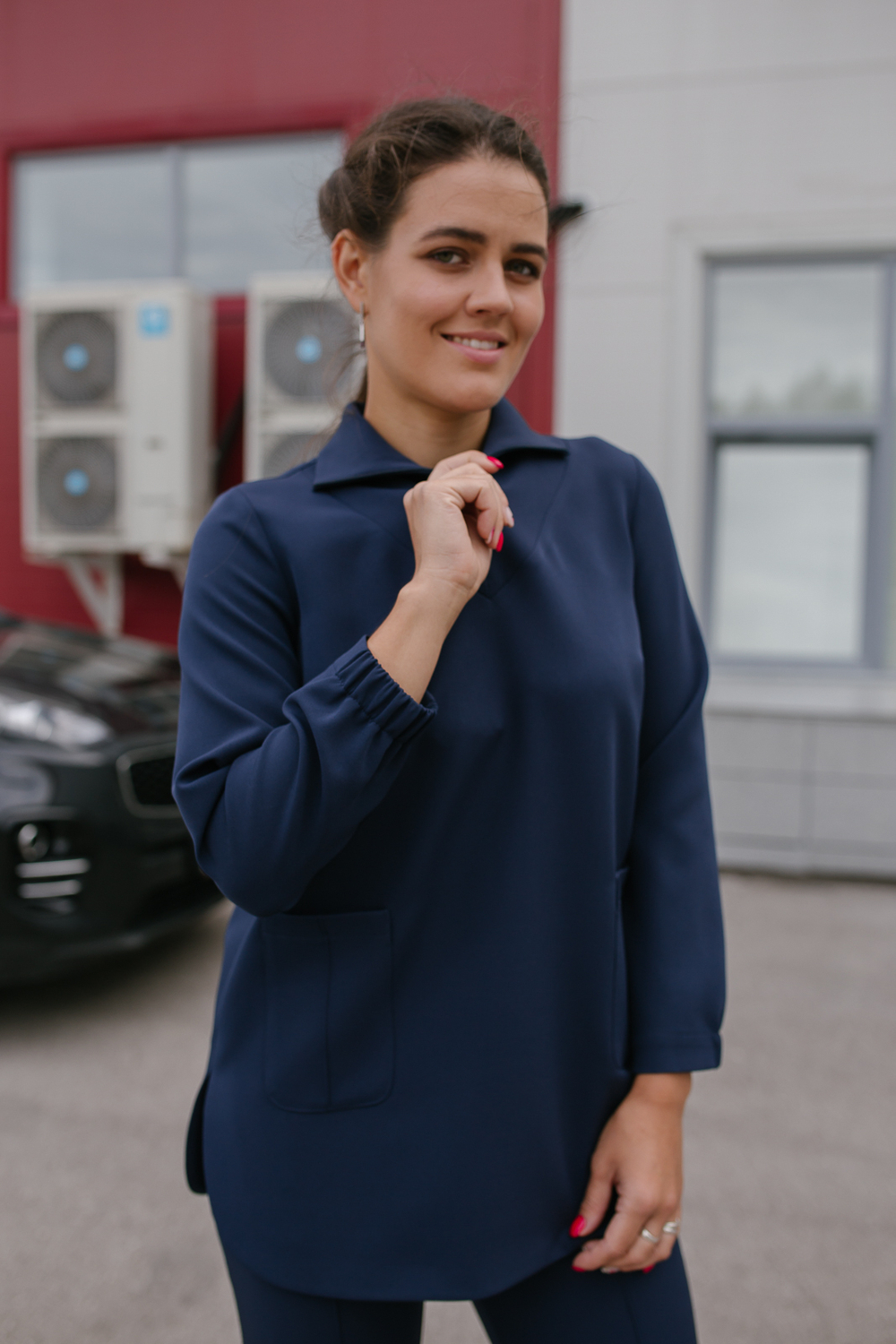 Блузка 2994ШЕ, темно-синий #89ТС092994ШЕ