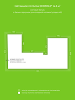 Натяжные потолки 14.3 м2, 3.1 м2